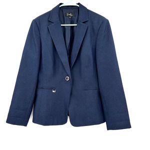 Emily size 12‎ navy blue single button blazer jacket